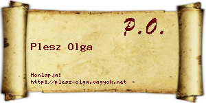 Plesz Olga névjegykártya