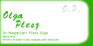 olga plesz business card